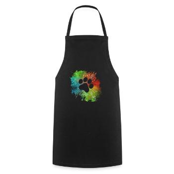 Pfotenabdruck Galaxie Hunde Hundeliebhaber Gassi - Kochschürze - Schwarz - Vorne - AI Model Male 185 dark (185cm)