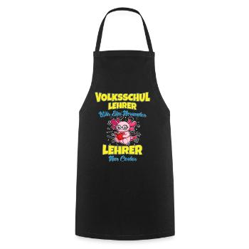 Volksschullehrer Volksschule Lehrkraft Lehrer - Kochschürze - Schwarz - Vorne - AI Model Male 185 dark (185cm)