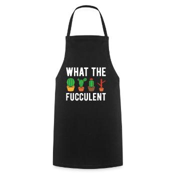 What The Fucculent - Funny Cactus - Cooking Apron - black - Front - AI Model Male 185 dark (185cm)