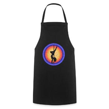 Pole Dancing Girls Silhouette Pole Dancer Pole - Cooking Apron - black - Front - AI Model Male 185 dark (185cm)