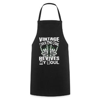 Vintage Rock And Roll Revives My Soul - Concerts - Cooking Apron - black - Front - AI Model Male 185 dark (185cm)