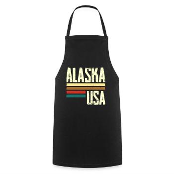 Retro Vintage Alaska - Cooking Apron - black - Front - AI Model Male 185 dark (185cm)