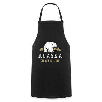 Filles de l’Alaska - Tablier de cuisine - noir - Devant - AI Model Male 185 dark (185cm)