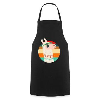 Lama Alpaca - Cooking Apron - black - Front - AI Model Male 185 dark (185cm)