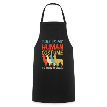 Costume rétro en alpaga - Tablier de cuisine - noir - Devant - AI Model Male 185 dark (185cm)