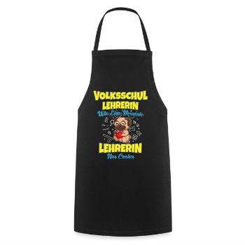 Volksschullehrerin Volksschule Lehrkraft Lehrerin - Kochschürze - Schwarz - Vorne - AI Model Male 185 dark (185cm)
