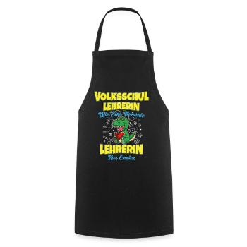 Volksschullehrerin Volksschule Lehrkraft Lehrerin - Kochschürze - Schwarz - Vorne - AI Model Male 185 dark (185cm)