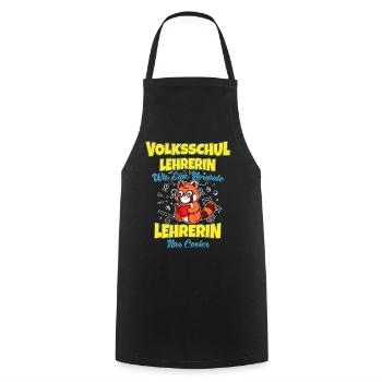 Volksschullehrerin Volksschule Lehrkraft Lehrerin - Kochschürze - Schwarz - Vorne - AI Model Male 185 dark (185cm)