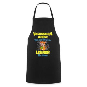 Volksschullehrer Volksschule Lehrkraft Lehrer - Kochschürze - Schwarz - Vorne - AI Model Male 185 dark (185cm)