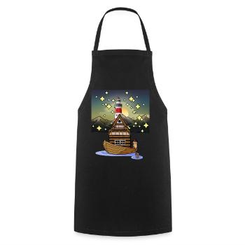 Nature Lovers Peanut Adventure Travel Expedition - Cooking Apron - black - Front - AI Model Male 185 dark (185cm)