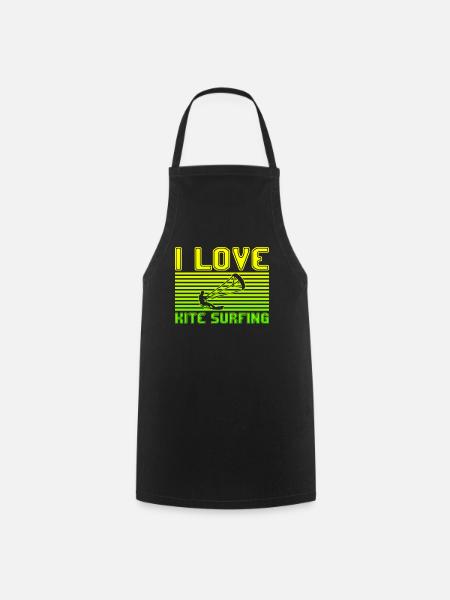 I love kite surfing - Cooking Apron - black