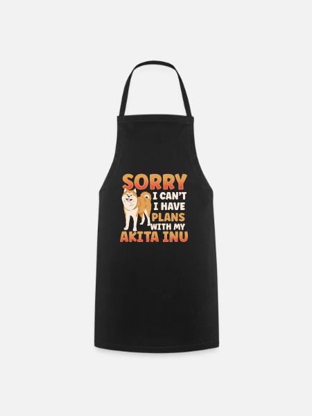 Ich kann nicht ich habe Pläne mit meinem Akita Inu - Kochschürze - Schwarz