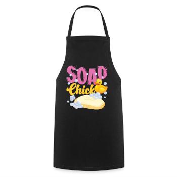 Fabrication de savon Artisanat Savon de poulet - Tablier de cuisine - noir - Devant - AI Model Male 185 dark (185cm)