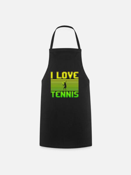 I love tennis - Kochschürze - Schwarz