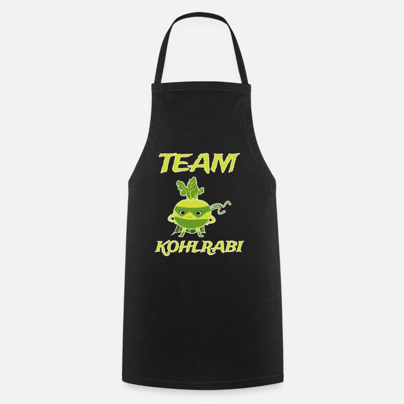 Kohlrabi Superheld Design Spruch - Kochschürze - Schwarz