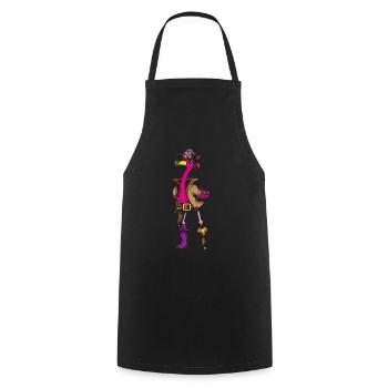 Flamingo Pirate Anniversaire Des Enfants Pirate Tenue Pirate - Tablier de cuisine - noir - Devant - AI Model Male 185 dark (185cm)