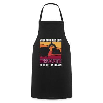 Excavator Driver Excavators Excavators Construction Worker Gift - Cooking Apron - black - Front - AI Model Male 185 dark (185cm)