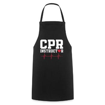 Cpr-ausbilder - Kochschürze - Schwarz - Vorne - AI Model Male 185 dark (185cm)