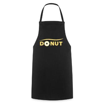 DONUT Schriftzug | donut claim - Kochschürze - Schwarz - Vorne - AI Model Male 185 dark (185cm)