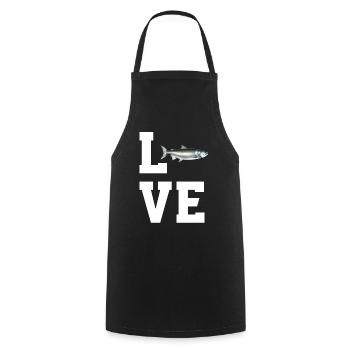Dear Salmon - Cooking Apron - black - Front - AI Model Male 185 dark (185cm)