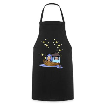 Ahoi Rowing Boat Boat Paddle Boat Sailboat Maritime - Cooking Apron - black - Front - AI Model Male 185 dark (185cm)