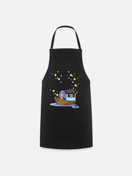Ahoi Bateau à rames Bateau à aubes Voilier Maritime - Tablier de cuisine - noir