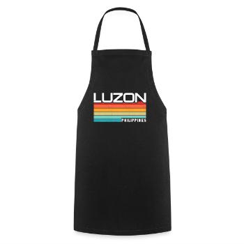 Vintage Urlaub Reise Luzon Philippinen Asien - Kochschürze - Schwarz - Vorne - AI Model Male 185 dark (185cm)