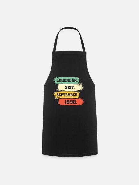Legendär seit September 1998 Geburtstag Geschenk - Kochschürze - Schwarz