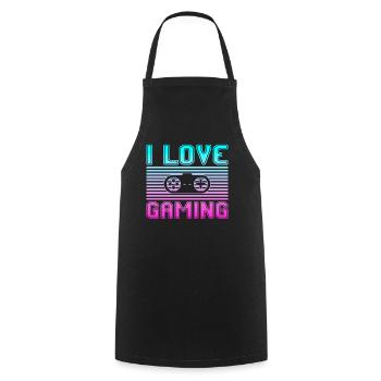 I love gaming - Kochschürze - Schwarz - Vorne - AI Model Male 185 dark (185cm)