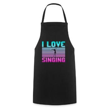 I love singing - Kochschürze - Schwarz - Vorne - AI Model Male 185 dark (185cm)