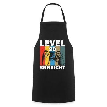 Level 20 Erreicht Gamer - Kochschürze - Schwarz - Vorne - AI Model Male 185 dark (185cm)