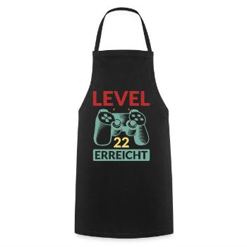 Level 22 Erreicht Gamer - Kochschürze - Schwarz - Vorne - AI Model Male 185 dark (185cm)