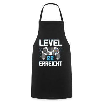 Level 22 Erreicht Gamer - Kochschürze - Schwarz - Vorne - AI Model Male 185 dark (185cm)
