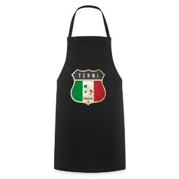 Terni Italien Wappen Flaggen Design - Kochschürze - Schwarz - Vorne - AI Model Male 185 dark (185cm)