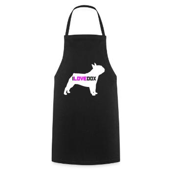 J’ADORE DOX Dog Fan Propriétaire Cool Citations Dictons - Tablier de cuisine - noir - Devant - AI Model Male 185 dark (185cm)