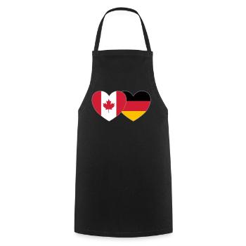 Canada Allemagne Drapeau Coeur - Tablier de cuisine - noir - Devant - AI Model Male 185 dark (185cm)