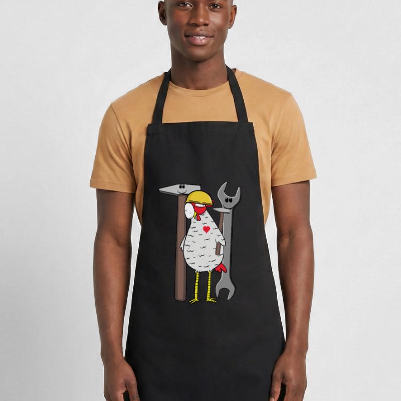 Construction site chicken tool safety helmet builder construction Cooking Apron
