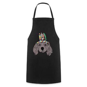 Hundekopf indianisch Kinder Hund Hunde - Kochschürze - Schwarz - Vorne - AI Model Male 185 dark (185cm)