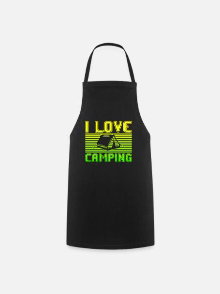 I love camping - Kochschürze - Schwarz
