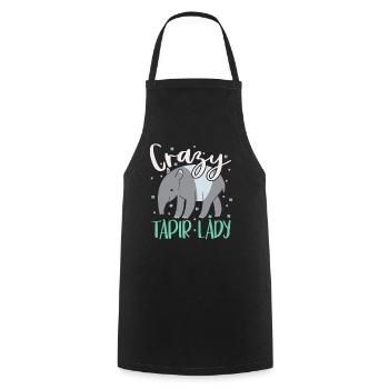 Verrückte Tapir-Dame Tierpfleger Tapirrific - Kochschürze - Schwarz - Vorne - AI Model Male 185 dark (185cm)