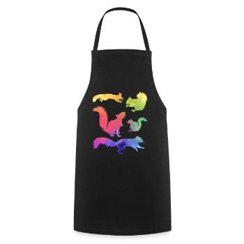 Funny squirrels, cute - Cooking Apron - black - Front - AI Model Male 185 dark (185cm)