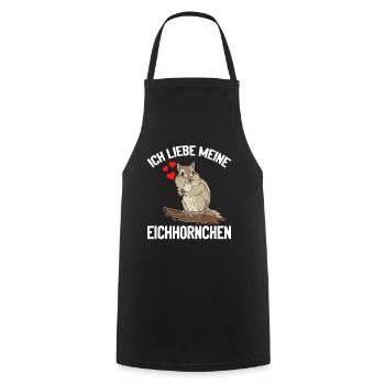 Eichhörnchen Freunde - Ich liebe meine - Kochschürze - Schwarz - Vorne - AI Model Male 185 dark (185cm)