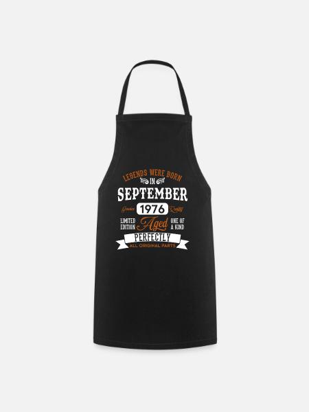Jahrgang September 1976 Geburtstag Geschenk - Forklæde - sort