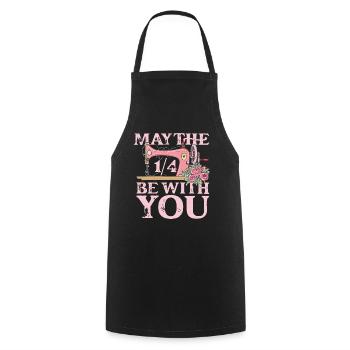 May the 1 4 be with you sewing - Kochschürze - Schwarz - Vorne - AI Model Male 185 dark (185cm)