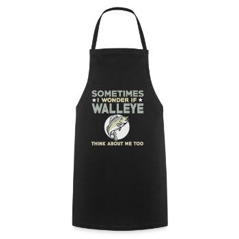 Funny Walleye-fishing-lover-t-shirt - Cooking Apron - black - Front - AI Model Male 185 dark (185cm)