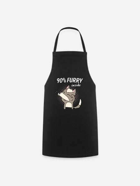 90% Furry Fursona Furries Fandom Fursuit - Kochschürze - Schwarz