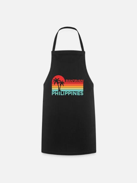 Vintage Urlaub Reise Bantayan Philippinen Asien - Kochschürze - Schwarz