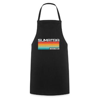 Vintage Holiday Trip Sumatra Indonesia Asia - Cooking Apron - black - Front - AI Model Male 185 dark (185cm)