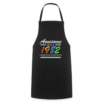 1982 - Born 1982 - Fantastic since 1982 - Cooking Apron - black - Front - AI Model Male 185 dark (185cm)