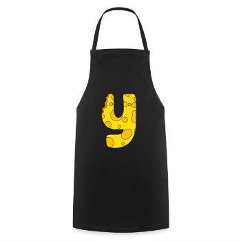 Letter Y - Cooking Apron - black - Front - AI Model Male 185 dark (185cm)